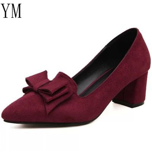2018 candy color women pumps shallow color women's suede block knot pointed toe thick high heels shoes working shoes big 41, Black
2018 candy color women pumps shallow color women's suede block knot pointed toe thick high heels shoes working shoes big 41, Black
