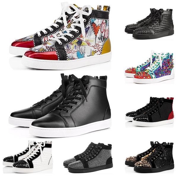 fashion vintage designer graffiti flat red bottoms mens women genuine leather low cut party studded spikes platform sneakers casual shoes, Black
fashion vintage designer graffiti flat red bottoms mens women genuine leather low cut party studded spikes platform sneakers casual shoes, Black