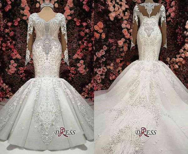 gorgeous crystals lace mermaid wedding dress v neck appliques beads real pictures plus size wedding dress long sleeve bridal gowns 4419, White
gorgeous crystals lace mermaid wedding dress v neck appliques beads real pictures plus size wedding dress long sleeve bridal gowns 4419, White