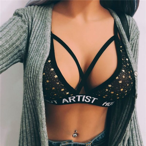 1 pc summer women hollow strappy lingerie push up letters bra bralette brassiere lingerie underwear tank crop #g, Red;black
1 pc summer women hollow strappy lingerie push up letters bra bralette brassiere lingerie underwear tank crop #g, Red;black