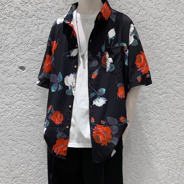 men oversized shirts floral leisure beach hawaii style summer shirt black white pocket short sleeve loose casual shirts male, White;black
men oversized shirts floral leisure beach hawaii style summer shirt black white pocket short sleeve loose casual shirts male, White;black
