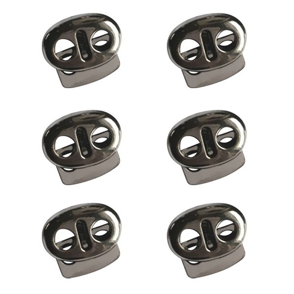 6pcs gray double holes oval bean cord lock ser toggles end spring diy findings fastener slider supplies, Black 
6pcs gray double holes oval bean cord lock ser toggles end spring diy findings fastener slider supplies, Black