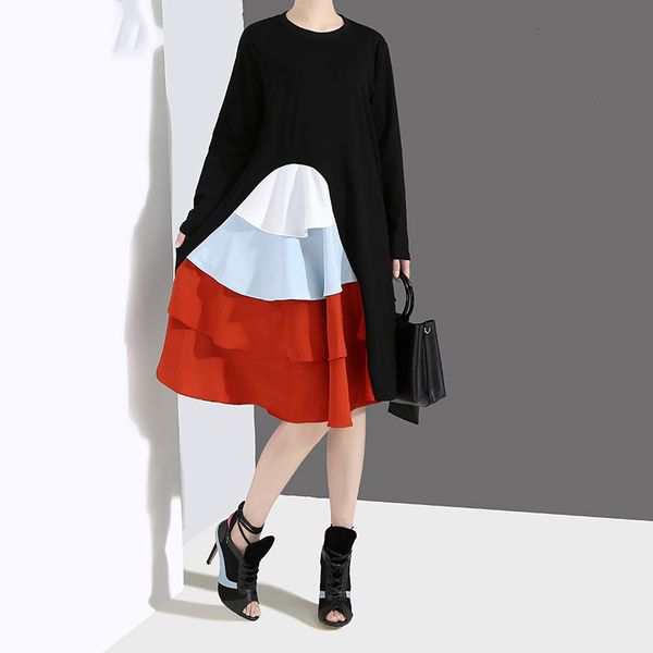 womens dresses women designer clothes 2019 korean style women spring black cascading ruffles casual patchwork party dress robe femme 4660, Black;gray
womens dresses women designer clothes 2019 korean style women spring black cascading ruffles casual patchwork party dress robe femme 4660, Black;gray