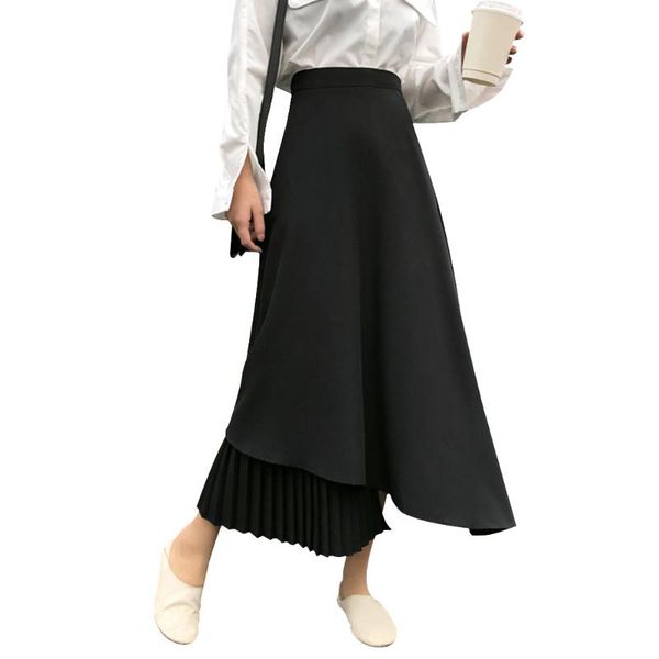 irregular hem sweet women skirt high waist chiffon casual solid stitching fashion pleated autumn a line outfit long, Black
irregular hem sweet women skirt high waist chiffon casual solid stitching fashion pleated autumn a line outfit long, Black