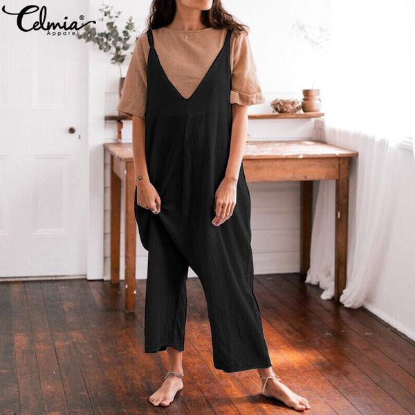 celmia oversized jumpsuits women overalls 2019 summer sleeveless long rompers casual vintage playsuit harem pants female buttoms, Black;white
celmia oversized jumpsuits women overalls 2019 summer sleeveless long rompers casual vintage playsuit harem pants female buttoms, Black;white