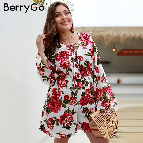 berrygo bohemian rompers floral print women playsuit flare sleeve female jumpsuit romper casual summer plus size short overalls, Black;white
berrygo bohemian rompers floral print women playsuit flare sleeve female jumpsuit romper casual summer plus size short overalls, Black;white