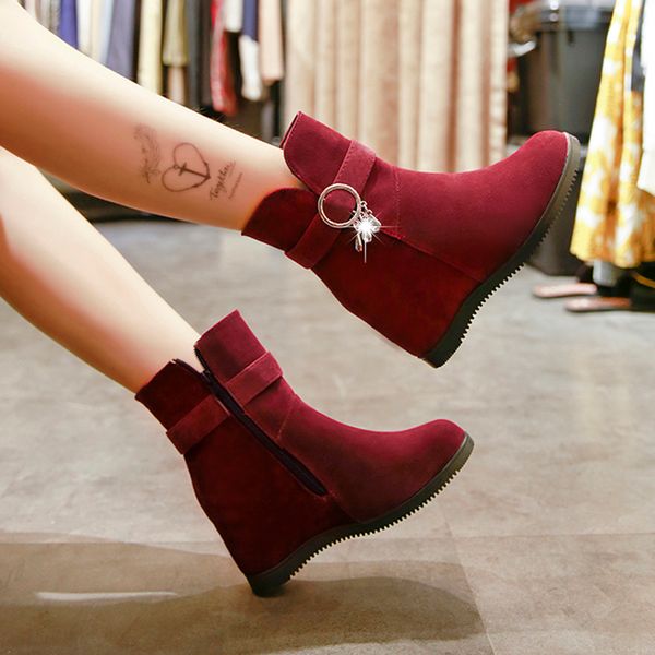 women zip high heel boots ladies suede wedge ankle boot female fashion casual shoes comfort footwear plus size 35-40, Black
women zip high heel boots ladies suede wedge ankle boot female fashion casual shoes comfort footwear plus size 35-40, Black