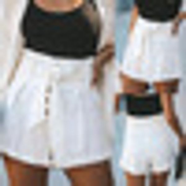 women's shorts high waist loose belt bow knot bottoms casual summer new, White;black
women's shorts high waist loose belt bow knot bottoms casual summer new, White;black