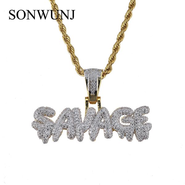 Хип-Хоп SAVAGE Письмо Кулон Медь Micro Pave с камнями CZ Ожерелье 24 дюймов Цепи Веревки CN040
Хип-Хоп SAVAGE Письмо Кулон Медь Micro Pave с камнями CZ Ожерелье 24 дюймов Цепи Веревки CN040
