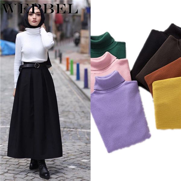wepbel women's sweater muslim turkey girl solid color full sleeve turtleneck bottoming sweater fashion, White;black
wepbel women's sweater muslim turkey girl solid color full sleeve turtleneck bottoming sweater fashion, White;black