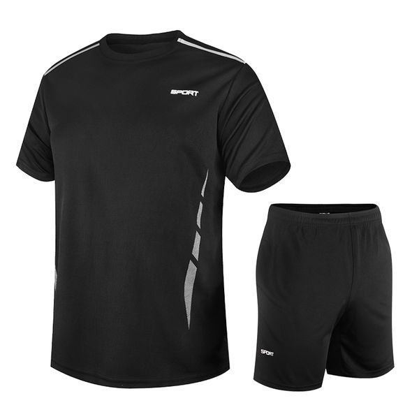 men's sportswear t-shirt and shorts set quick drying basketball football athletic wear sport fitness gym clothing, Black;blue
men's sportswear t-shirt and shorts set quick drying basketball football athletic wear sport fitness gym clothing, Black;blue