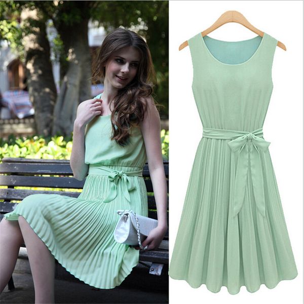 women summer midi dress female vintage elegant sleeveless loose casual office lady dress new o-neck belt pleated dresses, Black;gray
women summer midi dress female vintage elegant sleeveless loose casual office lady dress new o-neck belt pleated dresses, Black;gray