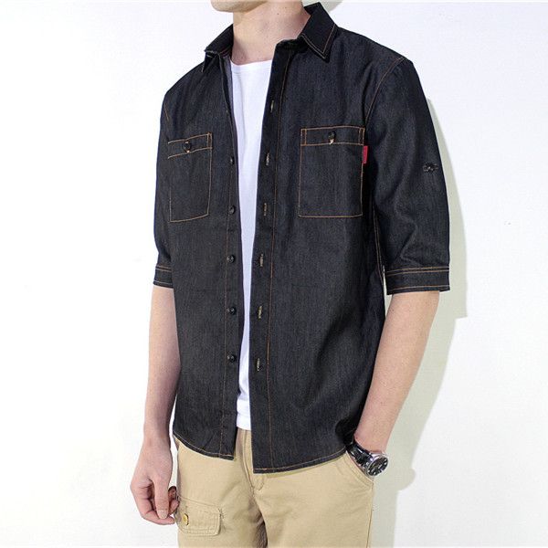 men's casual shirts 2021 clothing personality summer slim vintage seven minute sleeve shirt hair stylist costumes, White;black
men's casual shirts 2021 clothing personality summer slim vintage seven minute sleeve shirt hair stylist costumes, White;black