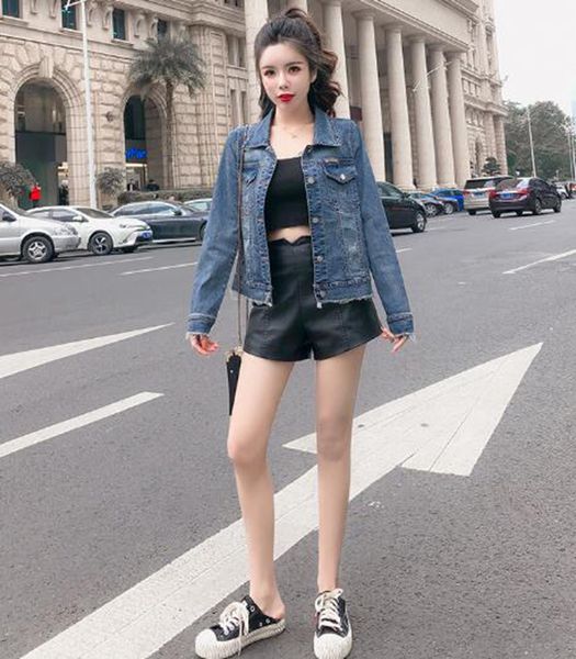 women spring and autumn new european and american boutique slim personality trend business with short fashion denim jacket / s-2xl, Black;brown
women spring and autumn new european and american boutique slim personality trend business with short fashion denim jacket / s-2xl, Black;brown