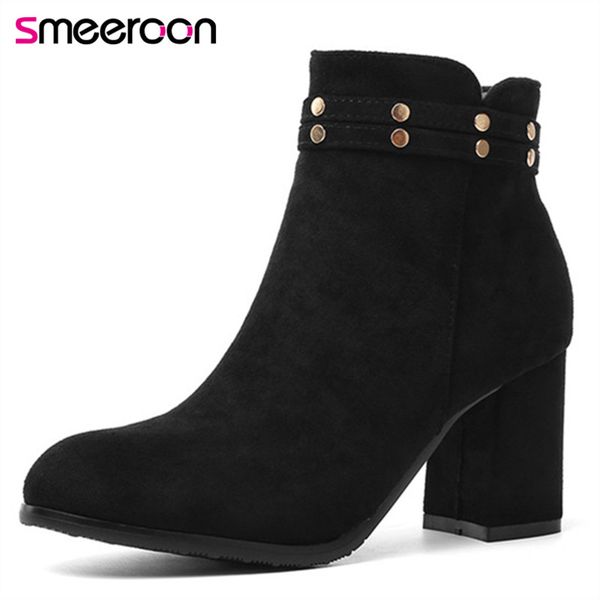 smeeroon new arrive 2020 winter boots female dress shoes round toe women's ankle boots wholesale fashion ladies, Black
smeeroon new arrive 2020 winter boots female dress shoes round toe women's ankle boots wholesale fashion ladies, Black