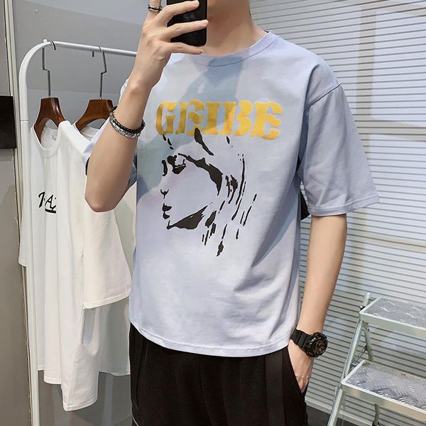 2020 adolescent men round neck short sleeve t-shirt korean fashion personality summer casual men's cotton blouse, White;black
2020 adolescent men round neck short sleeve t-shirt korean fashion personality summer casual men's cotton blouse, White;black