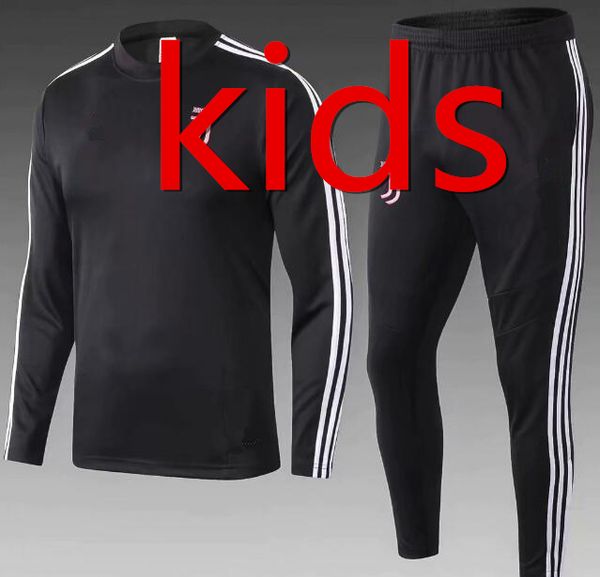 

new kids 2019 2020 football kits tracksuit set boys onitsuka tiger real madrid atletico madrid barcelone barcellona fc barcelona third kit, Black