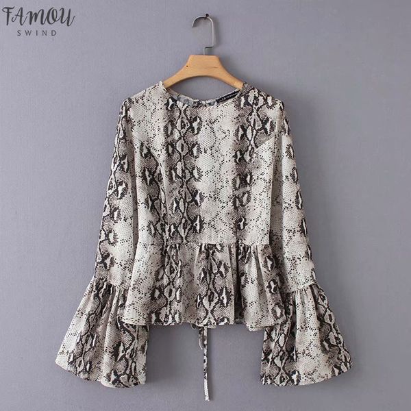women fashion snake skin print hem ruffles smock blouse casual back bow tied shirts ladies business femininas blusas ls2961, White
women fashion snake skin print hem ruffles smock blouse casual back bow tied shirts ladies business femininas blusas ls2961, White
