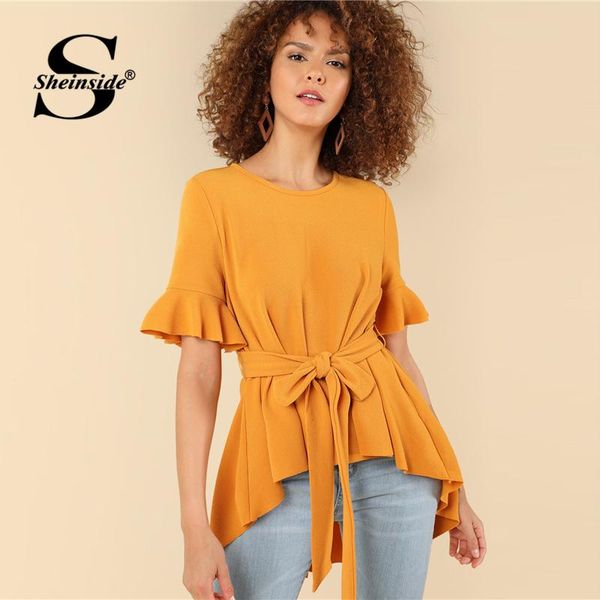 regular yellow ruffle sleeve high low tee office ladies workwear belt elegant summer women asymmetrical casual t-shirt female quality, White
regular yellow ruffle sleeve high low tee office ladies workwear belt elegant summer women asymmetrical casual t-shirt female quality, White