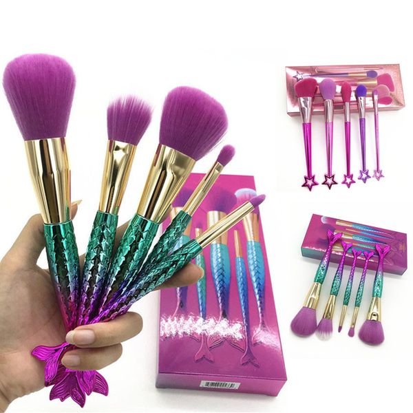 mermaid makeup brushes set 5pcs cheek highlighter powder blush eyeshadow foundation cosmetic make up brush tools kits with box
mermaid makeup brushes set 5pcs cheek highlighter powder blush eyeshadow foundation cosmetic make up brush tools kits with box