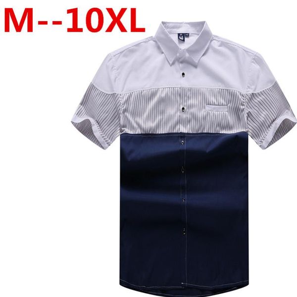 big size 10xl 6xl 8xl 7xl short sleeve men summer shirts loose fit solid twill striped mens social shirts classic quality, White;black
big size 10xl 6xl 8xl 7xl short sleeve men summer shirts loose fit solid twill striped mens social shirts classic quality, White;black