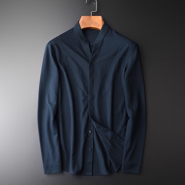 minglu draping cutting new chinese style stand collar long sleeve men's casual shirts spring autumn slim navy men shirts -4xl, White;black
minglu draping cutting new chinese style stand collar long sleeve men's casual shirts spring autumn slim navy men shirts -4xl, White;black