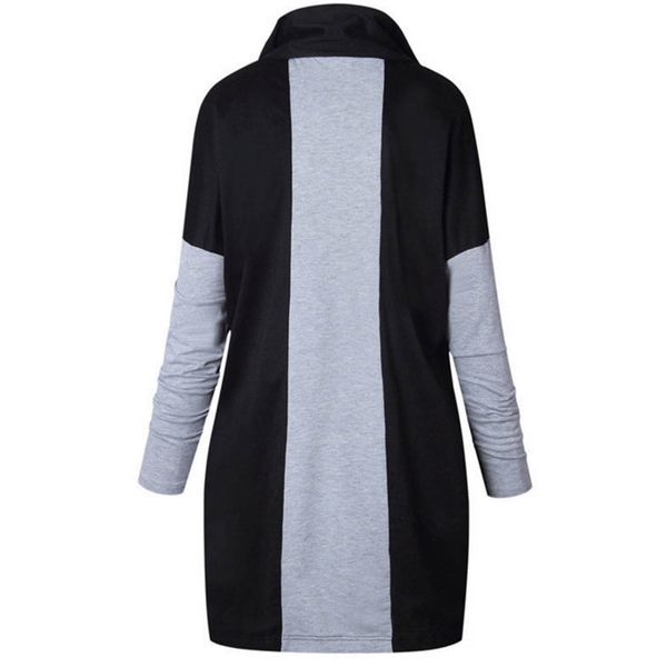 high autumn winter women cardigan coat long sleeve sweatshirt spliced color jacket ladies casual outwear dsm, Black;brown
high autumn winter women cardigan coat long sleeve sweatshirt spliced color jacket ladies casual outwear dsm, Black;brown