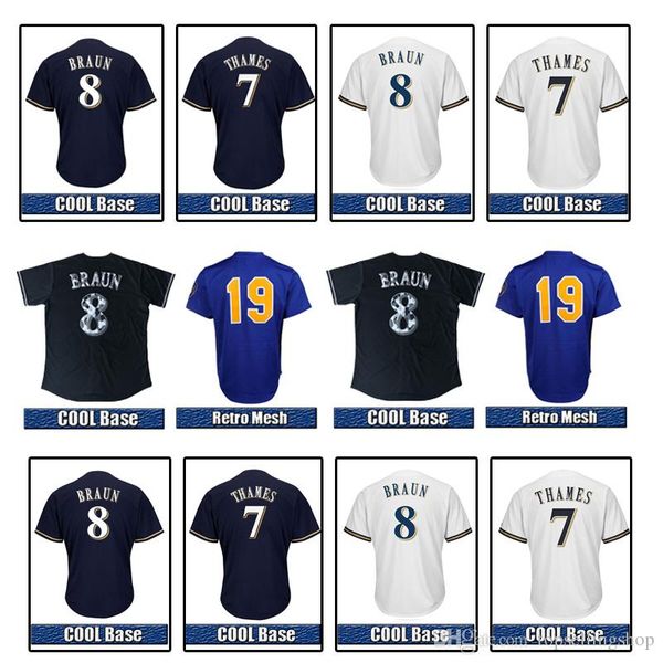 Milwaukee MenBrewers jersey 19 Robin Yount 8 Ryan Braun 7 Eric Thames COOL Base Baseball Jersey
Milwaukee MenBrewers jersey 19 Robin Yount 8 Ryan Braun 7 Eric Thames COOL Base Baseball Jersey