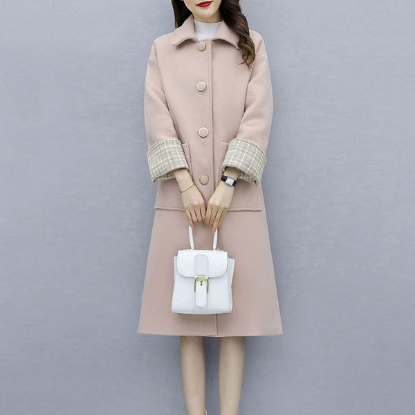 women's wool & blends 2021 spring autumn style large size casual woolen coat long solid color luxury long-sleeved female a570, Black
women's wool & blends 2021 spring autumn style large size casual woolen coat long solid color luxury long-sleeved female a570, Black