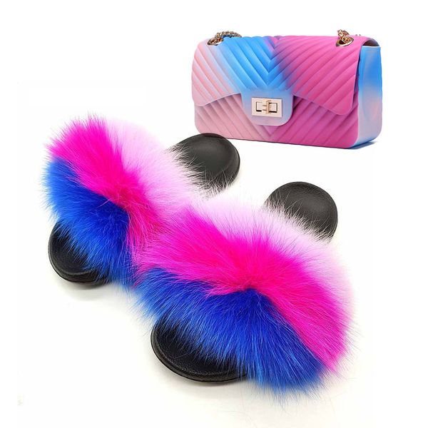 fashion ladies fur slides v wave jelly purse set women outdoor casual furry plush slippers rainbow colors shoulder bags, Black
fashion ladies fur slides v wave jelly purse set women outdoor casual furry plush slippers rainbow colors shoulder bags, Black