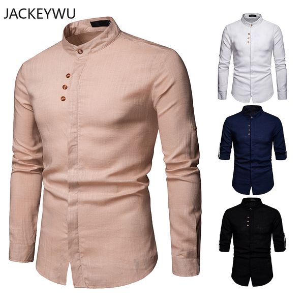 brand casual shirts long sleeve 2019 fashion mandarin collar men linen shirt solid button decorate eu size xxl men clothing, White;black
brand casual shirts long sleeve 2019 fashion mandarin collar men linen shirt solid button decorate eu size xxl men clothing, White;black