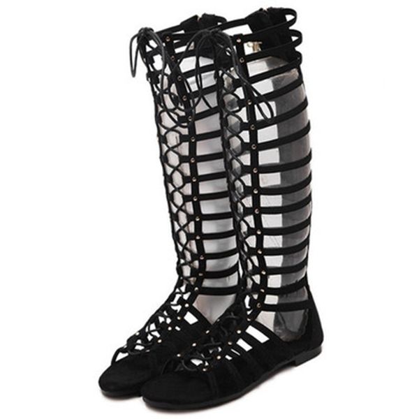 summer women's new high-heeled sandals cross-strap hollow shoes flat long tube summer women's boots, Black
summer women's new high-heeled sandals cross-strap hollow shoes flat long tube summer women's boots, Black