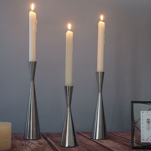 set 3 pieces streamline pillar dinner candleholder candleholder stand for wedding party decor