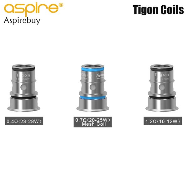 Aspire Tigon Катушка 0.7ohm сетки Катушка 0.4ohm Катушка 1.2ohm Головка для Aspire Reax Mini Tigon AIO Kit 5шт / уп Аутентичные
Aspire Tigon Катушка 0.7ohm сетки Катушка 0.4ohm Катушка 1.2ohm Головка для Aspire Reax Mini Tigon AIO Kit 5шт / уп Аутентичные