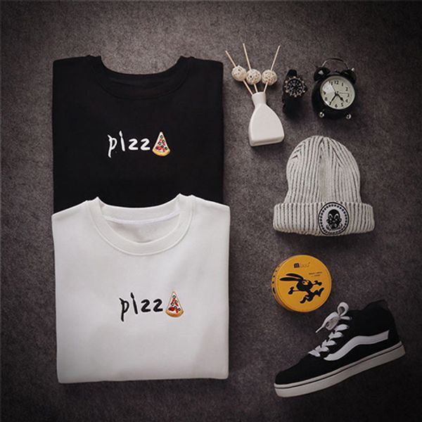 men pizza pattern letter print long sleeve autumn cotton sweatshirt pullover top, Black
men pizza pattern letter print long sleeve autumn cotton sweatshirt pullover top, Black