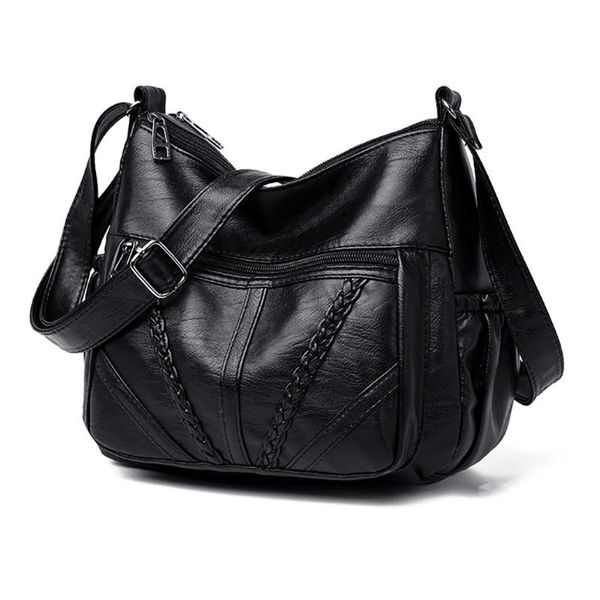 women crossbody bag black soft pu leather shoulder bag patchwork messenger small thread bolso mujer #t2g
women crossbody bag black soft pu leather shoulder bag patchwork messenger small thread bolso mujer #t2g