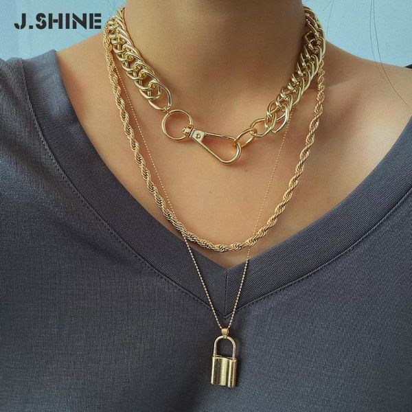 jshine multi layer punk cuban chunky thick choker necklace big lobster clasp lock pendant necklaces for women men jewelry, Golden;silver
jshine multi layer punk cuban chunky thick choker necklace big lobster clasp lock pendant necklaces for women men jewelry, Golden;silver