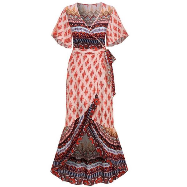 cover-ups women's summer dress female holiday bohemian floral printed wrap v neck boho split beach party ropa mujer
cover-ups women's summer dress female holiday bohemian floral printed wrap v neck boho split beach party ropa mujer