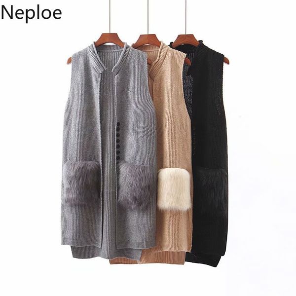 neploe korean loose sleeveless sweater cardigan pur patchwork knitted vest 2019 new pull jumper buttons long waistcoat 54802, Black;white
neploe korean loose sleeveless sweater cardigan pur patchwork knitted vest 2019 new pull jumper buttons long waistcoat 54802, Black;white