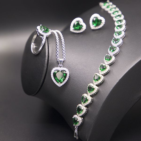 heart mystic green zircon 925 sterling silver jewelry set for women wedding accessories earrings/pendant/necklace/rings/bracelet, Slivery;golden
heart mystic green zircon 925 sterling silver jewelry set for women wedding accessories earrings/pendant/necklace/rings/bracelet, Slivery;golden