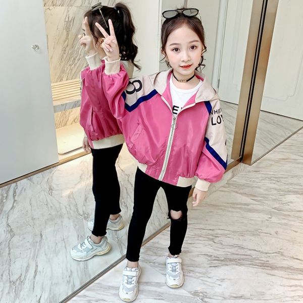 children's jacket girls spring autumn clothes letter sport hoodied coats jackets kids outerwear windbreaker for girl tz477, Blue;gray 
children's jacket girls spring autumn clothes letter sport hoodied coats jackets kids outerwear windbreaker for girl tz477, Blue;gray
