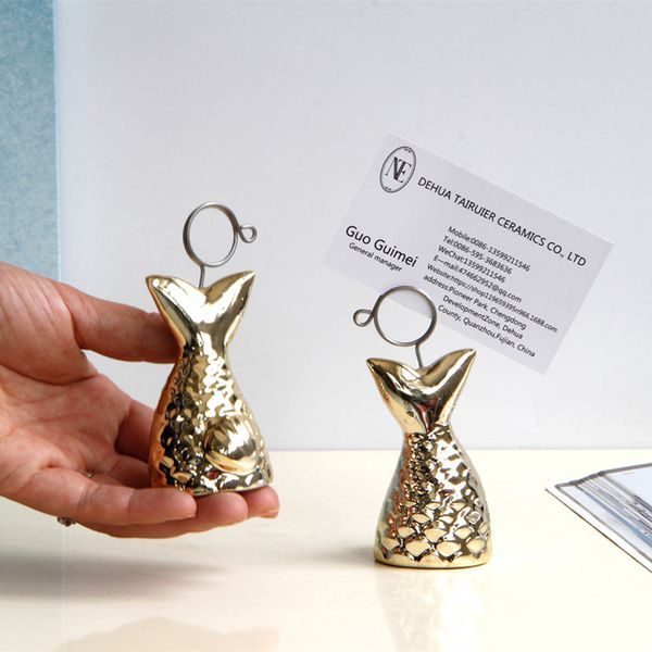 2pcs Business Card Holder Display Stand, Greeting Card Display Desk Stand, Ceramic Business Holder For Women And Men