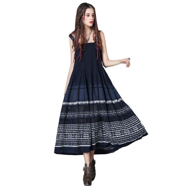 women beach pattern embroidery striped denim sundress sleeveless loose pleated strap buckle long dress blue fs0965, Black;gray
women beach pattern embroidery striped denim sundress sleeveless loose pleated strap buckle long dress blue fs0965, Black;gray