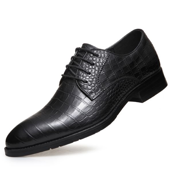 2019 New Men's Top Quality Genuine Leather Shoes 38-43 Black Soft Business Crocodile pattern emboss Man Natural Leathe Shoes, Burgundy
2019 New Men's Top Quality Genuine Leather Shoes 38-43 Black Soft Business Crocodile pattern emboss Man Natural Leathe Shoes, Burgundy