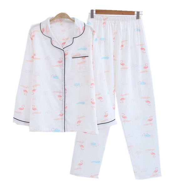 white flamingos 100% cotton pajama sets women spring long sleeve cotton cozy pijama simple mujer women pyjamas, Blue;gray
white flamingos 100% cotton pajama sets women spring long sleeve cotton cozy pijama simple mujer women pyjamas, Blue;gray