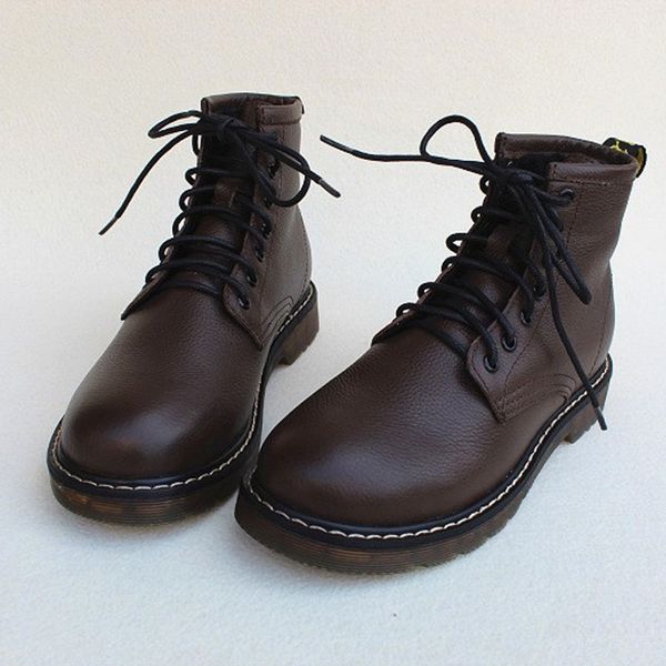 women's boots winter shoes round toe lace up ladies ankle boots leather woman fur female footwear, Black
women's boots winter shoes round toe lace up ladies ankle boots leather woman fur female footwear, Black