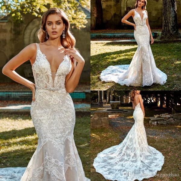 eve of milady lace mermaid wedding dresses v neck beaded backless plus size wedding dress bridal gowns vestidos de noiva custom made, White
eve of milady lace mermaid wedding dresses v neck beaded backless plus size wedding dress bridal gowns vestidos de noiva custom made, White