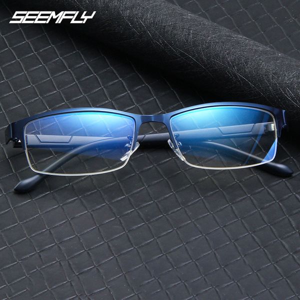 seemfly men classic glasses frame anti blue rays square half metal frame eyeglasses spectacles women male fashion new eyewear, White;black
seemfly men classic glasses frame anti blue rays square half metal frame eyeglasses spectacles women male fashion new eyewear, White;black