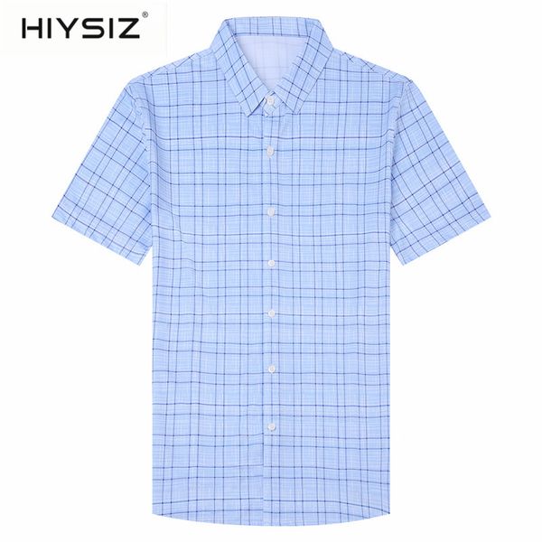 men's casual shirts hiysiz men shirt spring summer short sleeve business mens clothing fashion classic plaid camisa masculina h6012s, White;black
men's casual shirts hiysiz men shirt spring summer short sleeve business mens clothing fashion classic plaid camisa masculina h6012s, White;black