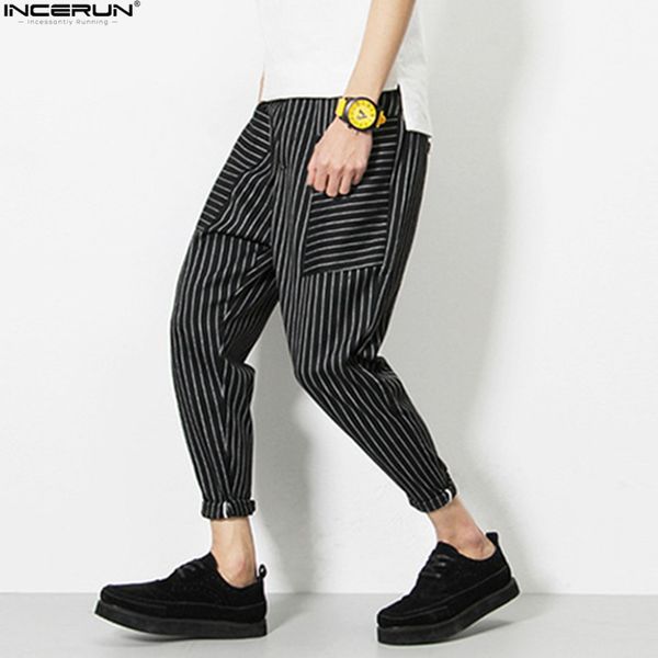 vintage summer men dancing pants stripe ankle-length hiphop trousers harem wide legs elastic waist joggers pants sweatpants 5xl, Black
vintage summer men dancing pants stripe ankle-length hiphop trousers harem wide legs elastic waist joggers pants sweatpants 5xl, Black